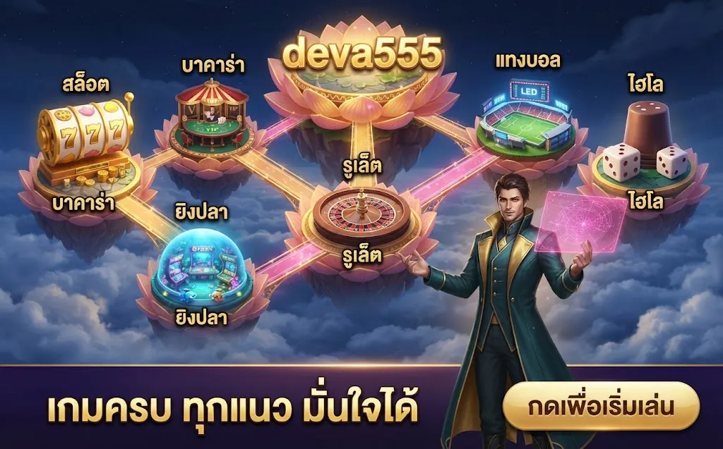 deva555 รวมเกมครบทุกแนว สล็อต บาคาร่า รูเล็ต แทงบอล ยิงปลา ไฮโล