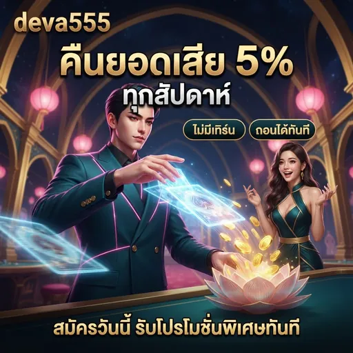 deva555 คืนยอดเสีย 5% ทุกสัปดาห์ ไม่มีเทิร์น ถอนได้ทันที